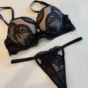 Victoria's Secret Designer Swarovski Crystal Vintage 36C Bra & L Thong Set